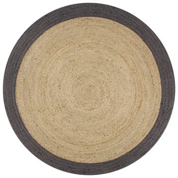 vidaXL Vloerkleed handgemaakt met donkergrijze rand 90 cm, Verzenden, Nieuw, Grijs