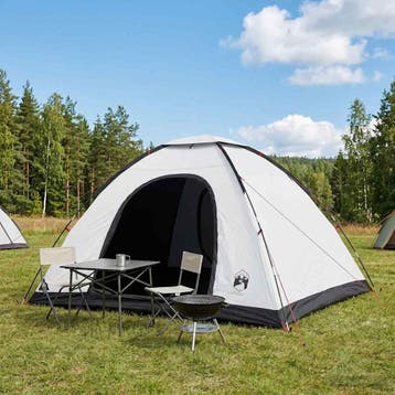 vidaXL Kamperen tent 6-persoons Wit Blackout, Verzenden, Nieuw, Tot en met 2