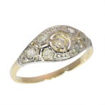 Ring - 18 karaat Geel goud, Witgoud - Diamant - Vintage uit, Nieuw
