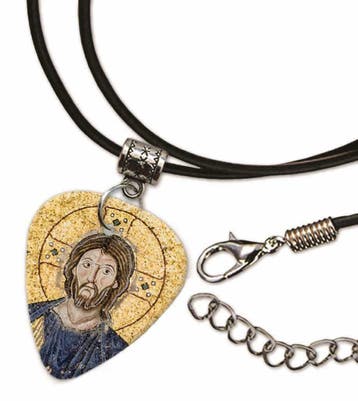 Jezus Christus plectrum ketting, sleutelhanger of oorbellen, Ophalen of Verzenden, Nieuw