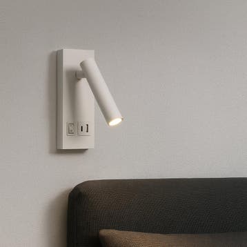 LED Wandlamp - Bedlamp met USB+C poort en schakelaar | Wit, Ophalen of Verzenden, Nieuw