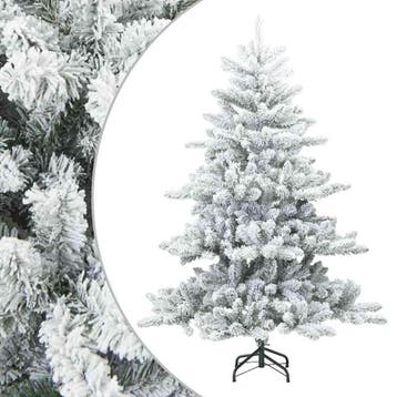 vidaXL Kunst Kerstboom met Geveerde Takken, Sneeuw Bedekt, Verzenden, Nieuw