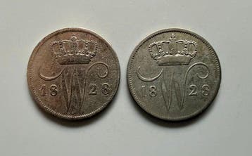Nederland. Willem I. 10 cent 1828 Utrecht en Brussel (totaal