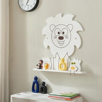 [en.casa] Wandplank voor kinderen Korsør leeuwen wit, Verzenden, Nieuw