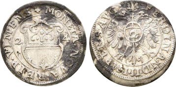1/2 Batzen zu 2 Kreuzer 1624 Ulm Stadt:, Verzenden