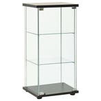 vidaXL Vitrinekast gehard glas zwart, Verzenden, Nieuw
