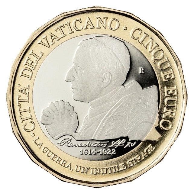 Vaticaan 5 Euro Benedictus XV 2022, Postzegels en Munten, Munten | Europa | Euromunten, Verzenden