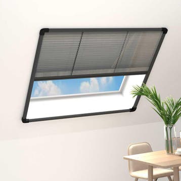 vidaXL Raamhor plissé 120x120 cm aluminium antraciet, Huis en Inrichting, Verzenden, Nieuw