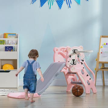 AIYAPLAY Kinder Glijbaan met Basketbalring - Tijger Thema -, Verzenden, Nieuw