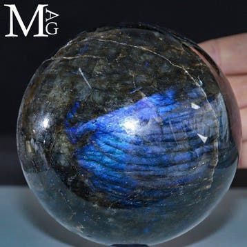 Intense Blauwe Flash Madagaskar Labradoriet Bol - Opvallende, Verzamelen