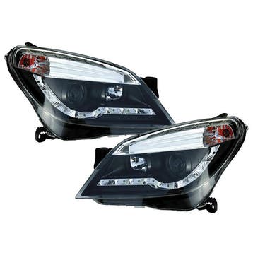 Koplampen Opel Astra H DRL look Devil Eyes zwart, Ophalen of Verzenden, Nieuw