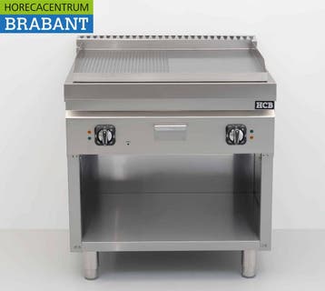 HCB RVS Bakplaat Glad / Geribbeld 80 cm 9 kW 400V Horeca, Ophalen of Verzenden, Nieuw in verpakking