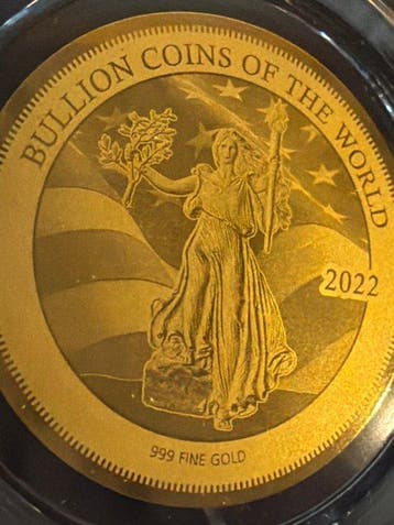 Tsjaad. 5000 Francs 2022 Liberty, 1/200 Oz (.999) (Zonder
