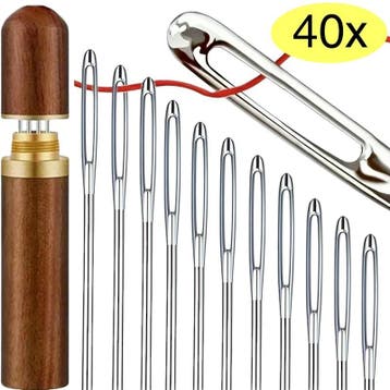 Fako Bijoux - 40 Naalden Met Oog In een Houten Kokertje -, Verzenden, Nieuw
