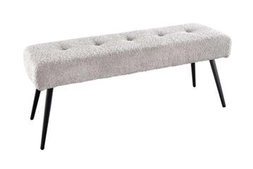 Design bank BOUTIQUE 100cm champagne grijs Boucle zwart, Huis en Inrichting, Ophalen of Verzenden, Nieuw