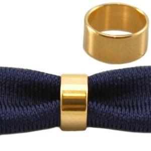 1 x  DQ metaal schuiver ring goud 3×6 mm(Ø 5mm) (Nikkelvri, Ophalen of Verzenden, Nieuw, Draad