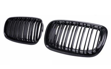 Dubbelspijls Glans Zwarte Nieren BMW X5 E70 X6 E71 B2085, Nieuw, Voor, BMW