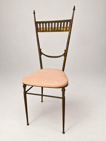 Stoel - Messing - Stoel in neoclassicistische stijl,, Huis en Inrichting, Nieuw