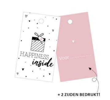 3x Happiness inside (Per 3 stuks, Cadeaulabels), Ophalen of Verzenden, Nieuw