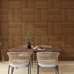 Akoestisch wandpaneel Vang 4 stuks 1,44 m² teak 60x60 cm NEU, Doe-het-zelf en Verbouw, Platen en Panelen, Verzenden, Nieuw
