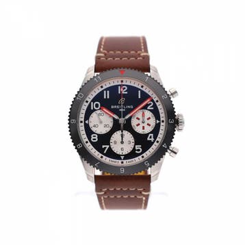 Breitling Classic AVI Mosquito Chronograph Y23380; Auto..., Ophalen of Verzenden, Zo goed als nieuw, Leer, Overige merken