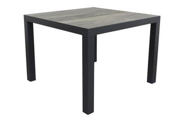 VDG Kings tuintafel 100x100 cm. - Antraciet - Houtlook, Verzenden, Nieuw, Rond, Overige materialen