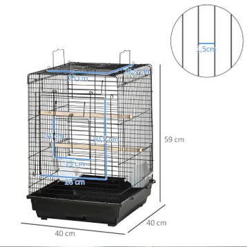 Vogelkooi met Open Dak Zitstokken en Voerbakken, Verzenden, Nieuw