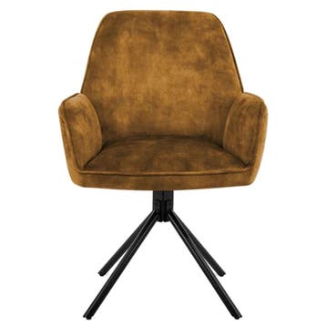 Draaistoelen | Fluweel/Metaal | Cognac | Zwarte Poten |, Verzenden, Nieuw in verpakking