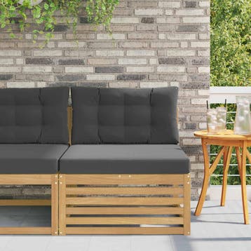 vidaXL Buiten Midden Sofa Massief Acaciahout Wit, Verzenden, Nieuw