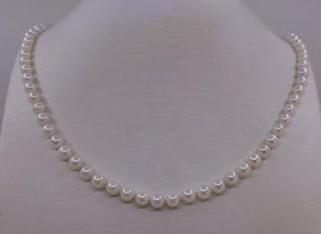 Zonder minimumprijs - Halsketting 5,5×6 mm Akoya parels, Sieraden, Tassen en Uiterlijk, Kettingen, Nieuw