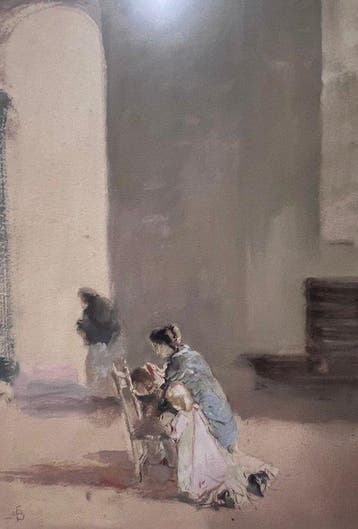 Mosè Bianchi (1840-1904) - Senza Titolo, Antiek en Kunst