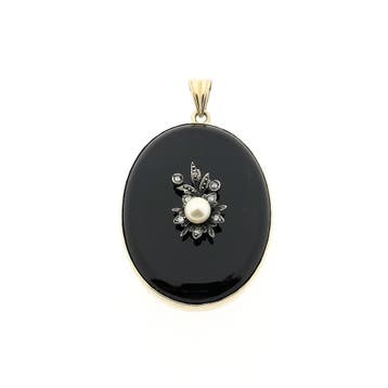 Gouden en zilveren hanger met een mix van edelstenen, Ophalen of Verzenden, Gebruikt, Goud, Overige merken