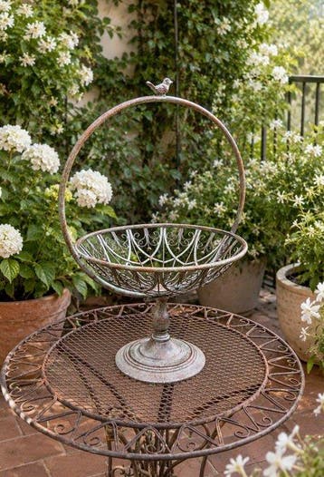 Prachtige grote metalen bloemenmand - Mand - IJzer