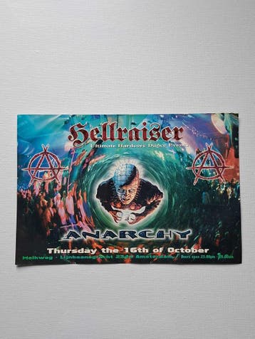 Hellraiser Anarchy thursday  the 16th of october flyer, Verzenden, Nieuw