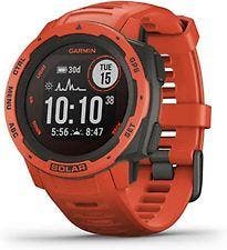 Garmin Instinct Solar 45 mm rood met een rode siliconen, Verzenden, Zo goed als nieuw