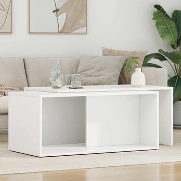 vidaXL Koffietafel Set 2 st Wit 90 x 48 x 40 cm Bewerkt hout, Verzenden, Nieuw, Overige houtsoorten, Minder dan 50 cm