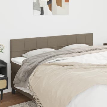 vidaXL Hoofdborden 160x5x78/88 cm stof taupe, Verzenden, Nieuw, Stof