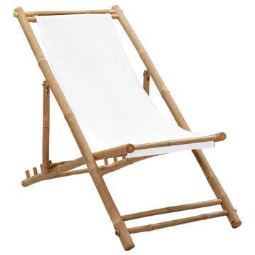 Tuinstoel inklapbaar | Canvas/Bamboe | Laatste Stuk!, Ophalen of Verzenden, Zo goed als nieuw, Hout, Inklapbaar