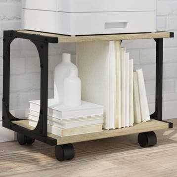 vidaXL Printerkastje 2-laags 41x28x33,5 cm hout sonoma eiken, Verzenden, Nieuw