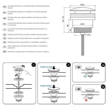 Differnz pop up afvoerplug design voor fontein - chroom, Verzenden, Nieuw