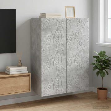 vidaXL Wandkast 66 x 34,5 x 90 cm Bewerkt hout Betongrijs, Huis en Inrichting, Kasten | Overige, Verzenden, Nieuw