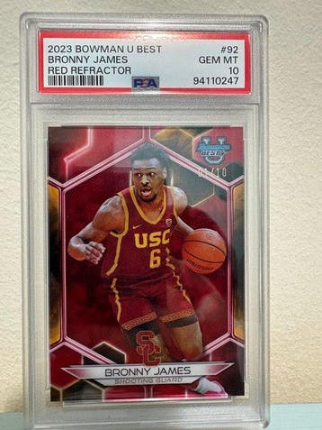2023 Topps Bowman U Best Bronny James #92 Parallel card,, Verzamelen, Nieuw