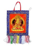 Thangka Witte Tara – Banner met Brokaat en Borduurwerk, Huis en Inrichting, Woonaccessoires | Boeddhabeelden, Verzenden, Nieuw