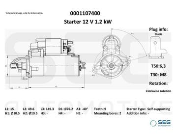 Starter Lombardini 1.1 kw, Verzenden, Nieuw