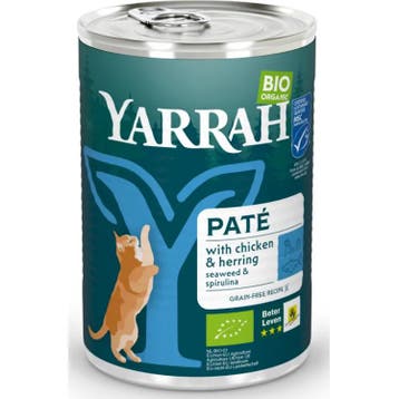 12x Yarrah Bio Kattenvoer Paté Vis 400 gr, Verzenden, Kat