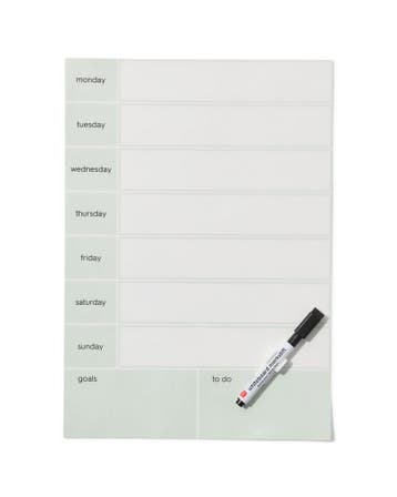 HEMA Zelfklevende weekplanner 24x34cm groen, Diversen, Verzenden, Nieuw