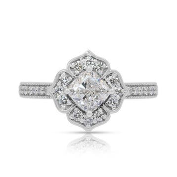 Ring - 18 karaat Witgoud - 1.43ct. tw. Diamant (Natuurlijk), Nieuw