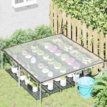 vidaXL Doorzichtig afdekzeil met ogen 2x2 m polyethyleen, Verzenden, Nieuw