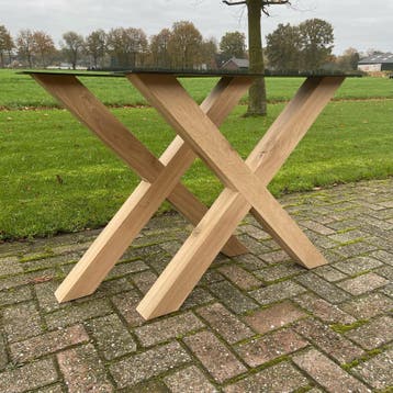Eiken tafelpoot X vorm, Verzenden, Nieuw
