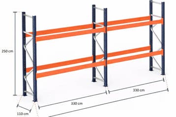 Mecalux 13,7m Palletstelling Leggers 330cm en H250cm maga..., Verzenden